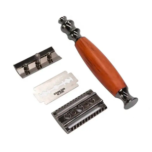 ANAAIF Rasoir argenté de haute qualité pour hommes Lame en bois réutilisable tranchante pour l'épilation du corps Poudre de beauté Soins personnels - Product Image 6