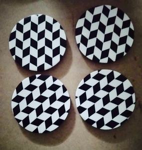 แผ่นรองแก้วไม้และเรซินทรงหกเหลี่ยมแบบคลาสสิกอุปกรณ์เสริมสำหรับโต๊ะ - Product Image 2