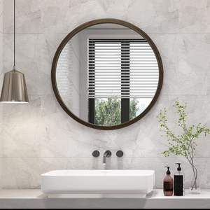 Circle <b>Mirror</b> with Wood Frame - 27.6" <b>Round</b> <b>Mirrors</b> Decorative Farmhouse <b>Mirror</b> <b>Wall</b> for Living Room, - Product Image 2