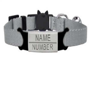 <b>Personalized</b> <b>Cat</b> and Dog <b>Collar</b> Simple Style with Jeweled Feature Solid Pattern Made of Nylon and Polyester - Product Image 3