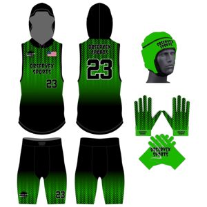 Tenue de football 7v7 de style drapeau américain à compression, personnalisée, sublimée, respirante, à séchage rapide, évacuant l'humidité, pour équipes adultes - Product Image 3