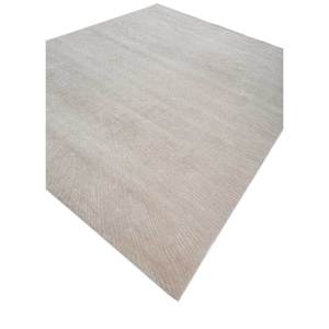 Uvenuti <b>Hand</b> Knotted Wool Bamboo Silk Rug Ivory Rectangular Abstract Pattern for Home Bedroom Viscose Handmade Model Number 5005 - Product Image 2