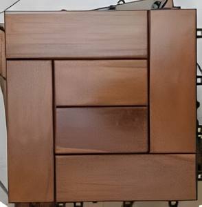 Azulejos de cubierta con diseño de salur para exteriores-Mezcla de madera maciza de teca y PVC-1,4 cm de espesor - Product Image 2