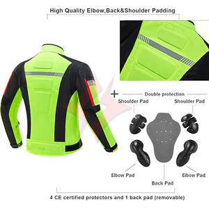 Vêtement de protection imperméable, respirant, coupe-vent, veste de moto toutes saisons, vert haute visibilité, unisexe, veste de moto blindée - Product Image 5
