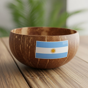 Cuenco de cáscara de coco orgánico 100% de nuevo diseño impreso banderas de país personalizadas para regalo de bebida de batido para fiesta de Vietnam - Product Image 3