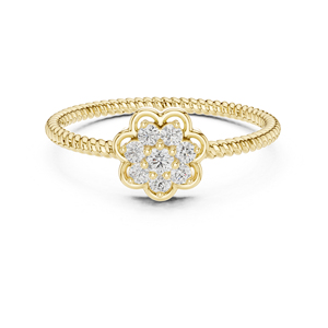 แหวนหมั้นเพชรทรงกลม 0.14 กะรัต ทองคำ 14K สำหรับผู้หญิง |   ได้รับการรับรองจาก IGI สไตล์คลาสสิก - Product Image 1