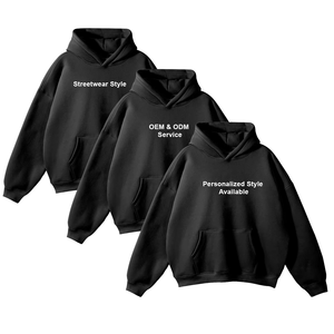 High Quality Custom Logo Boxy <b>Hoodie</b> 400G 100% Cotton Heavyweight Fleece Blank <b>Oversized</b> Plus Size <b>Men</b> Hoodies <b>for</b> <b>Men</b> - Product Image 6