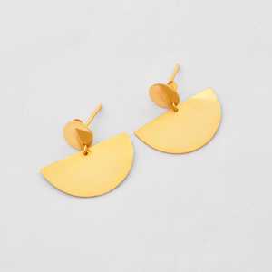 Pendientes Hechos a Mano de Plata Esterlina y Oro 18K Vermeil con Gotas de Luna en Oro/Plata/Oro Rosa Estilo Clásico - Product Image 1