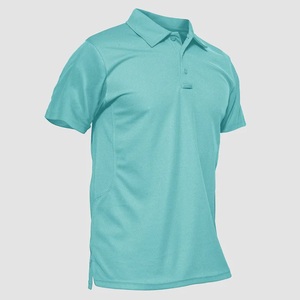 T-shirts polo en coton 100% simples et décontractés en gros, logo personnalisé brodé, polo simple pour hommes - Product Image 5