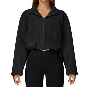 เสื้อฮู้ดดี้แบบมีซิปสำหรับผู้หญิง รุ่นคอตั้ง อุ่นสบาย เหมาะสำหรับวิ่งออกกำลังกายกลางแจ้ง สวมใส่ได้ในฤดูหนาว  สามารถปรับแต่งได้ - Product Image 1