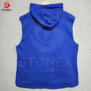 Summer Men's Solid Color Gymwear <b>Sleeveless</b> HoodieHigh Quality Mens <b>Hoodie</b> - Product Image 2