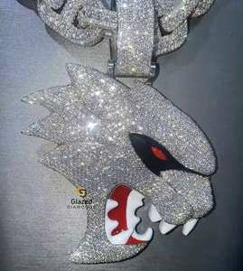 จี้ hip hop สไตล์ hellcat moissanite 10K เคลือบทองสีขาวทึบที่กำหนดเองจี้เสน่ห์ Moissanite - Product Image 1