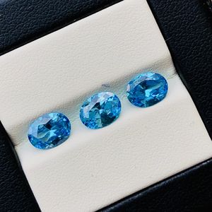 Zirconia cúbica azul hecha a mano de alta calidad, piedra preciosa de corte ovalado de alta calidad para la fabricación de joyas, tamaño calibrado Suelto - Product Image 1