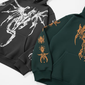 Sweat à capuche décontracté pour homme en coton 100% avec imprimé de dessin animé de dragon, style streetwear classique, effet délavé - Product Image 6