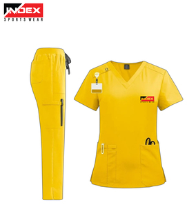 Personalizado de las mujeres 4 Way Stretch Spandex Enfermeras Scrub Sets Hospital Uniformes Scrub Suit - Product Image 1
