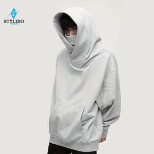 เสื้อสเวตเตอร์แขนยาวคอเต่ามีฮู้ดผ้าฟลีซและเสื้อฮู้ดไหล่ตกสำหรับผู้ชาย - Product Image 1