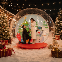 Globe de neige gonflable géant en PVC personnalisé pour cabine photo, design étanche pour événements de fin d'année, centres commerciaux, extérieur