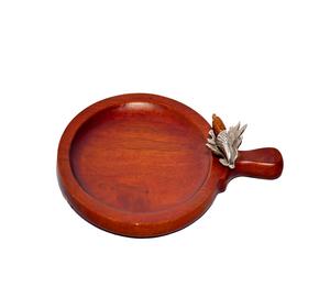 Plateau de service en bois de forme ronde pour restaurant et cuisine Plateau en bois simple pour service de nourriture Plateau en bois indien de haute vente - Product Image 1