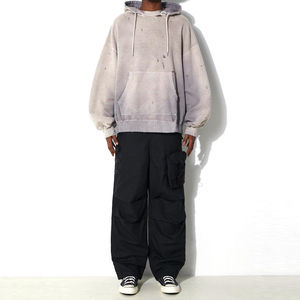 Sudadera con capucha para hombre, estilo lavado, efecto desgastado por el sol, manga larga, con cremallera, estilo relajado, oversize, moda urbana, cómoda y cálida para el día a día - Product Image 6