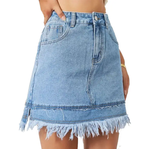 กระโปรงยีนส์กระโปรงยีนส์สําหรับเด็กผู้หญิงแบบกําหนดเองกระโปรงยีนส์สําหรับผู้หญิง - Product Image 3