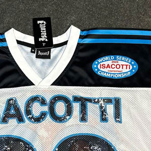 เสื้อเจอร์ซีย์คอวีสำหรับทุกเพศเสื้อเจอร์ซีย์แขนสั้น100% ผ้าโพลีเอสเตอร์ระบายอากาศสไตล์ชุดใหม่ล่าสุดสำหรับฤดูร้อน - Product Image 3