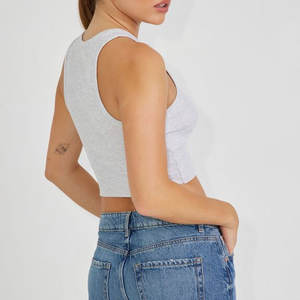 ฤดูร้อนที่ยั่งยืนระบายอากาศสวมเสื้อกล้ามผู้หญิงแบบกําหนดเอง / โรงงานทําเสื้อกล้ามสุภาพสตรีออกกําลังกายพืชแบบกําหนดเอง - Product Image 4