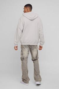 Nouvel arrivage Beige surdimensionné officiel strass Loopback Zip à travers Basics Hoodie 100% coton mélangé vente en gros fabricant - Product Image 4