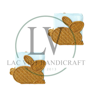 Natural Bunny Shaped Rattan <b>Napkin</b> <b>Holder</b>, Easter Decorative Rattan Towel <b>Holder</b> Paper Hand For Easter Party, Made In Vietnam - Product Image 3