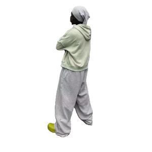 Sweats à capuche personnalisés pour hommes, surdimensionnés, à épaules tombantes, lourds, avec fermeture éclair, 100% coton, sweats à capuche vierges pour hommes - Product Image 2