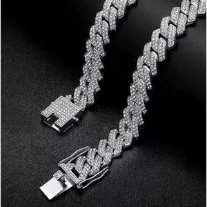 Cadena cubana de diamante de moissanita brillante Premium con cierre fuerte collar de peso pesado joyería personalizada para hombres fiesta regalo de boda - Product Image 3