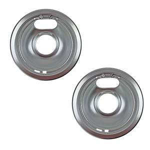 2 Pack Household Range <b>Small</b> 6 Steel Drip Bowl <b>Pan</b> Replaces WPW10196406 - Product Image 1