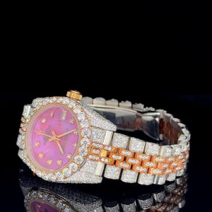 Montre-bracelet analogique de luxe de marque Hip Hop pour hommes et femmes, mouvement à quartz Seiko de haute qualité, bracelet entièrement serti de diamants, largeur 20 mm - Product Image 4