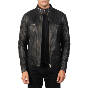 Veste en cuir pour homme sur mesure, de haute qualité, unique, personnalisée, veste de motard, longueur moyenne, épaisseur fine, veste pour homme - Product Image 1