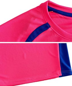 Ensemble de maillots de sport classiques roses pour hommes, 100% polyester, nouvelle arrivée, uniformes de football, logo personnalisé, sublimation - Product Image 4