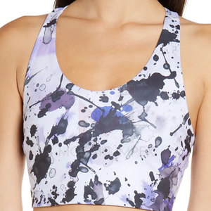 Sujetador deportivo de realce transpirable blanco para mujer Top corto de Fitness con letras para Yoga Correr Gimnasio y Deportes - Product Image 2