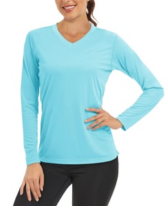 Camisetas de Mujer de Manga Larga de Poliéster Hechas a Medida, Tejido de Punto Regular Estampado, de Secado Rápido, Transpirable y Ecológico de Alta Calidad - Product Image 3