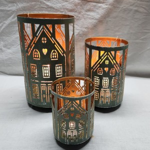 Handmade Vintage Iron Metal Candle Holders Customized Powder Coating Christmas Lanterns Jars for Home Decor <b>Tabletop</b> <b>Display</b> - Product Image 1