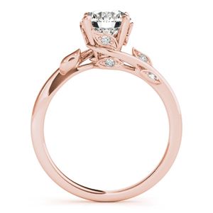 Round Cut Moissanite Minimalist Engagement <b>Ring</b> for Women in Sterling Silver with Prong Setting - Product Image 2