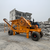 Concasseur à mâchoires mobile diesel PE400*600 pour béton, granit et galets de rivière, avec tapis roulant – Vente directe usine