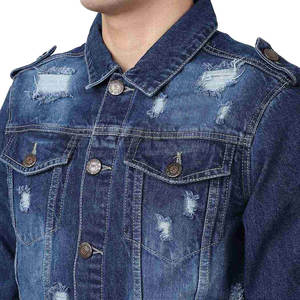 Veste en jean d'hiver en toile respirante, écologique et légère, avec surpiqûres de qualité supérieure, qualité durable, 100% coton - Product Image 4
