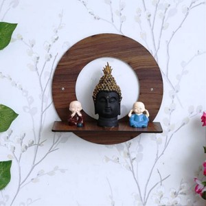 <b>Wood</b> <b>Dark</b> Rosewood Color Corner Mount Carved European Style Four-Tier Eco-Friendly Handmade Detachable Design Wall Storage Rack - Product Image 3