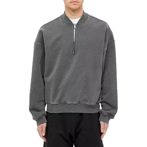Custom Jogging Mens Hoodies Half Zip Up <b>Mock</b> <b>Neck</b> Sweatshirt Fleece Pullover 14 Zip Sweatshirt Men - Product Image 1