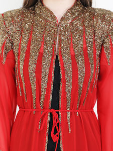 Hypebeast Look luxe vêtements pour femmes Maxi robe couvrir broderie à la main perlée col rond élégance soirée Cocktail porter robe - Product Image 4