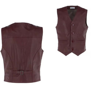 Fashion Wear 2026 Leather <b>Vests</b> Breathable Customized Good Quality Top Design Leather <b>Vest</b> - Product Image 4