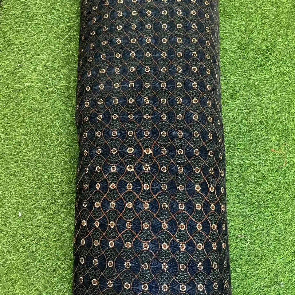Black Indian Embroidery Velvet Fabric Embroidered Velvet Fabric, for Garments, Width : Multisizes