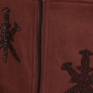 Dernier design – Sweat à capuche zippé pour homme en coton, respirant, écologique, à séchage rapide, avec strass, confortable et de haute qualité - Product Image 5