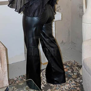 กางเกงหนังผู้หญิงสีดำเงาทรงคลาสสิก คุณภาพพรีเมียม เนื้อนุ่ม ใส่ได้ทุกวัน - Product Image 2