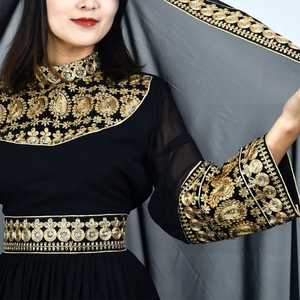 Nueva llegada étnico afgano Kuchi hecho a mano Tribal bordado mujeres vestido afgano mangas largas en color de Amplia gama - Product Image 2