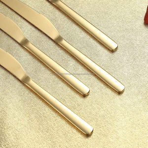 Premium Quality 18/10 Wedding Durable Gold Knife and Fork <b>Set</b> Stainless Steel <b>Flatware</b> <b>Set</b> - Product Image 5