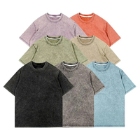T-shirt unisexe à manches courtes en jersey de coton/fibre de bambou, délavé à l'acide, anti-plis, écologique, séchage rapide, grande taille, coupe oversize pour homme